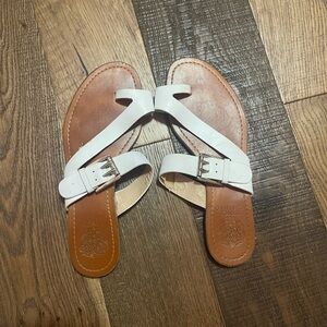 Vince camuto White Leather Sandals runs small